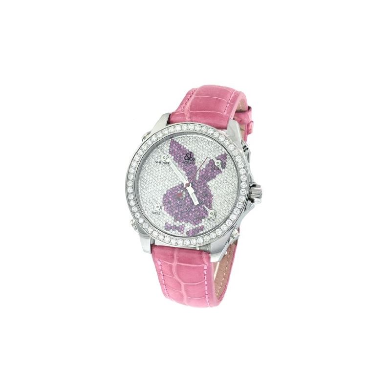 Jacob Co. Pink Band 5 Time Zone Playboy 5.00Ct Dia