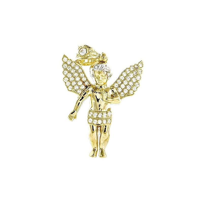 10K YELLOW Gold ANGEL CZ CHARM NC70 60360 1