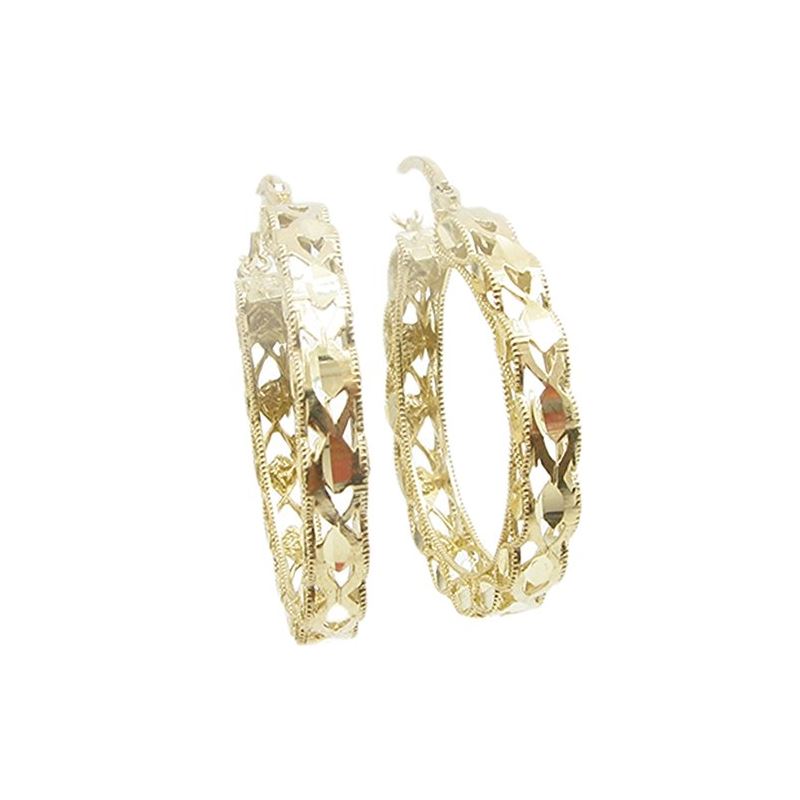 10k Yellow Gold earrings Square round fa 60810 1