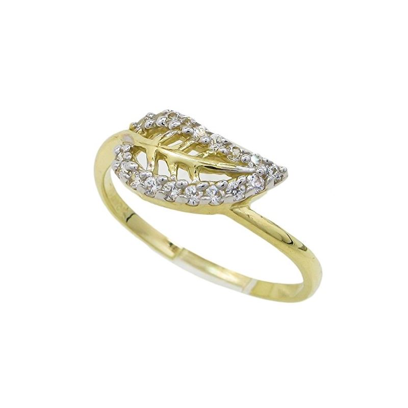 10K Yellow Gold womens leaf ring ASVJ32 63107 1