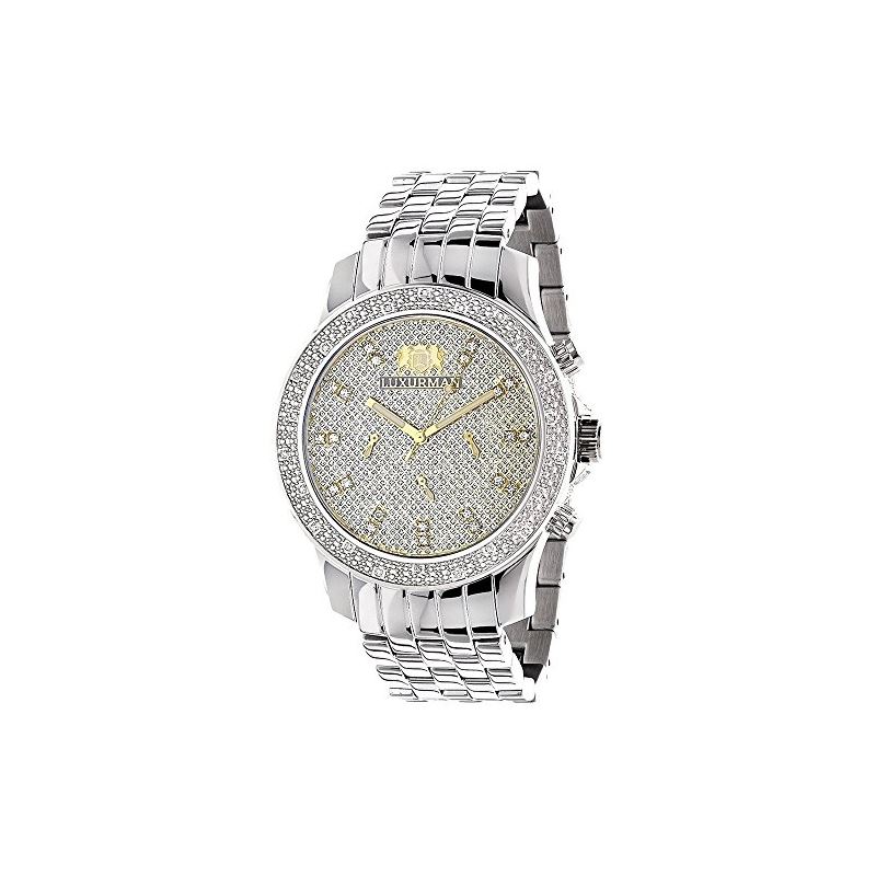 Luxurman Watches Mens Diamond Wristwatch 90575 1