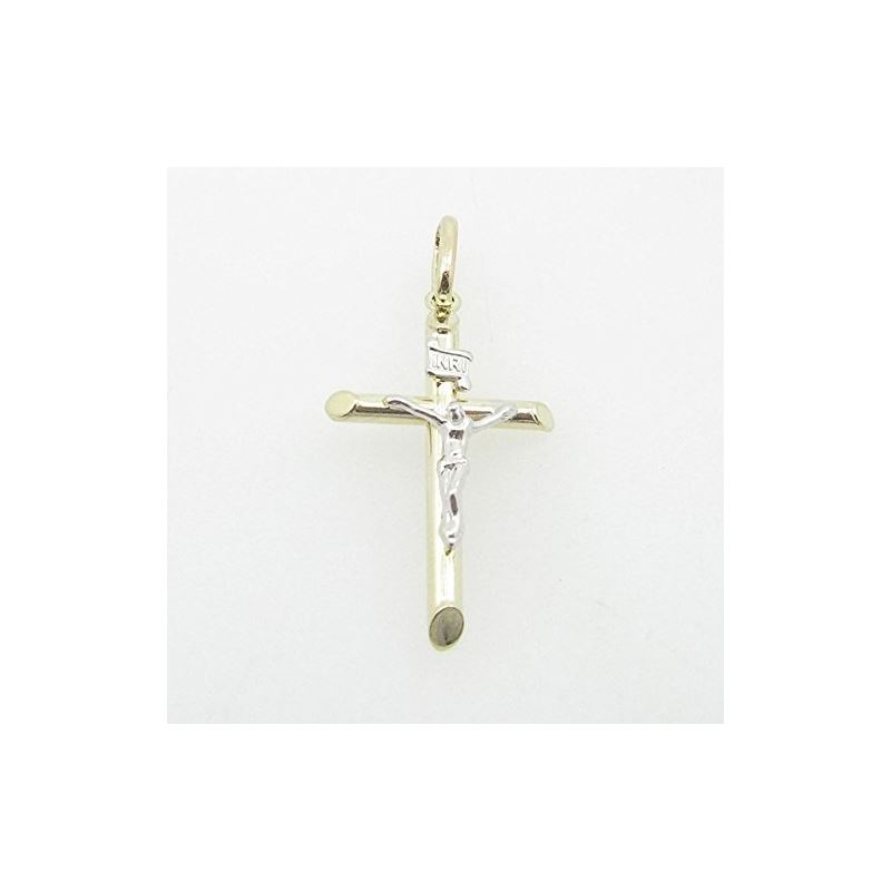 Mens 10K Solid Yellow Gold white jesus c 77155 1