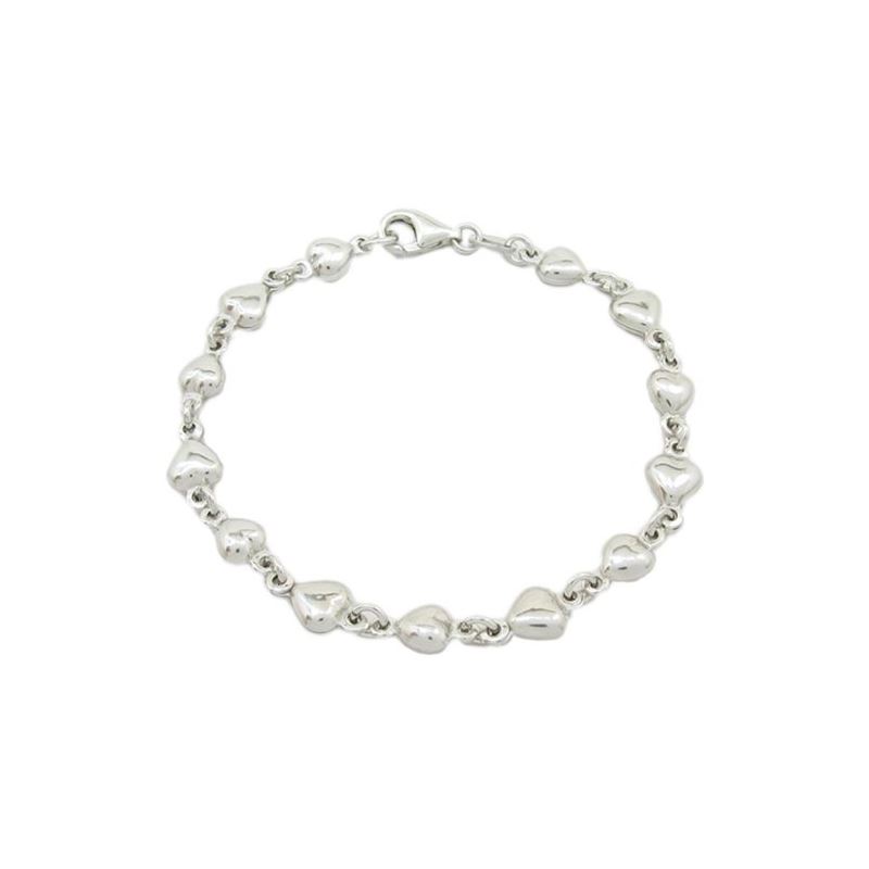 Womens Sterling silver Heart link bracel 84446 1