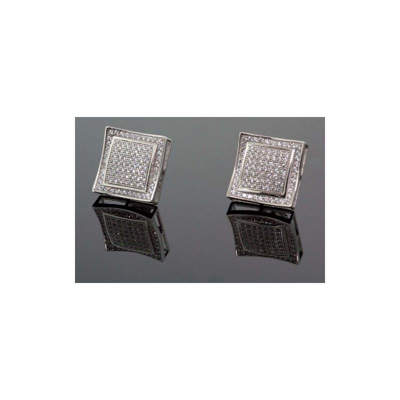 .925 Sterling Silver White Square White  58743 1