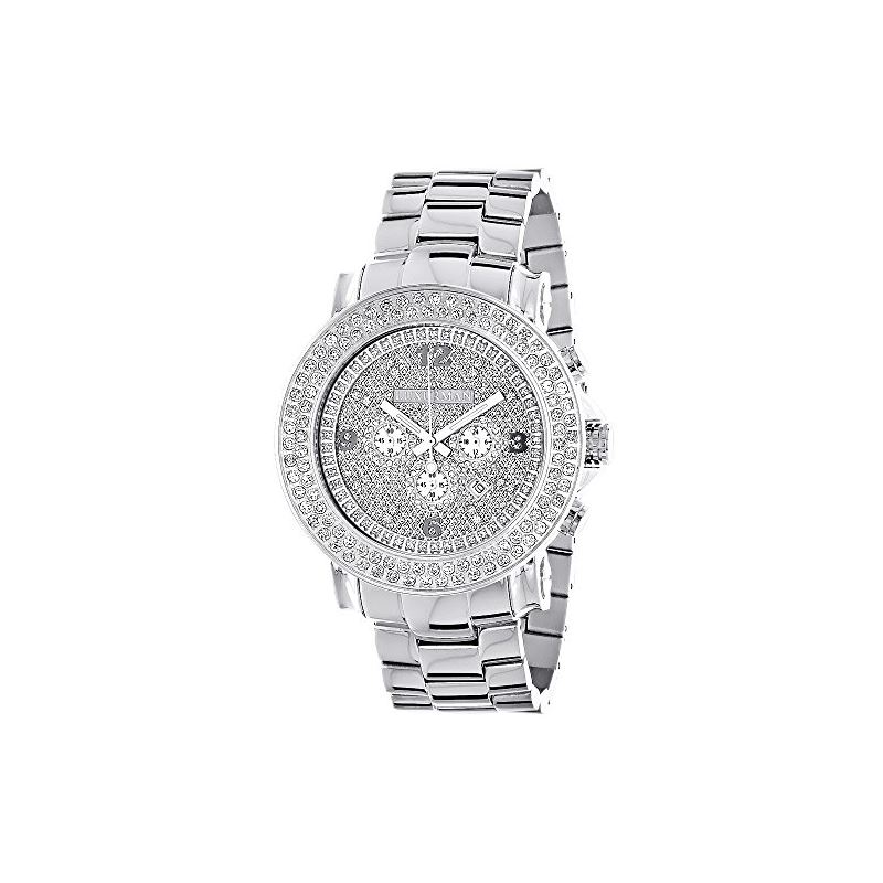 Luxurman Large 2 Row Real Diamond Bezel  90003 1