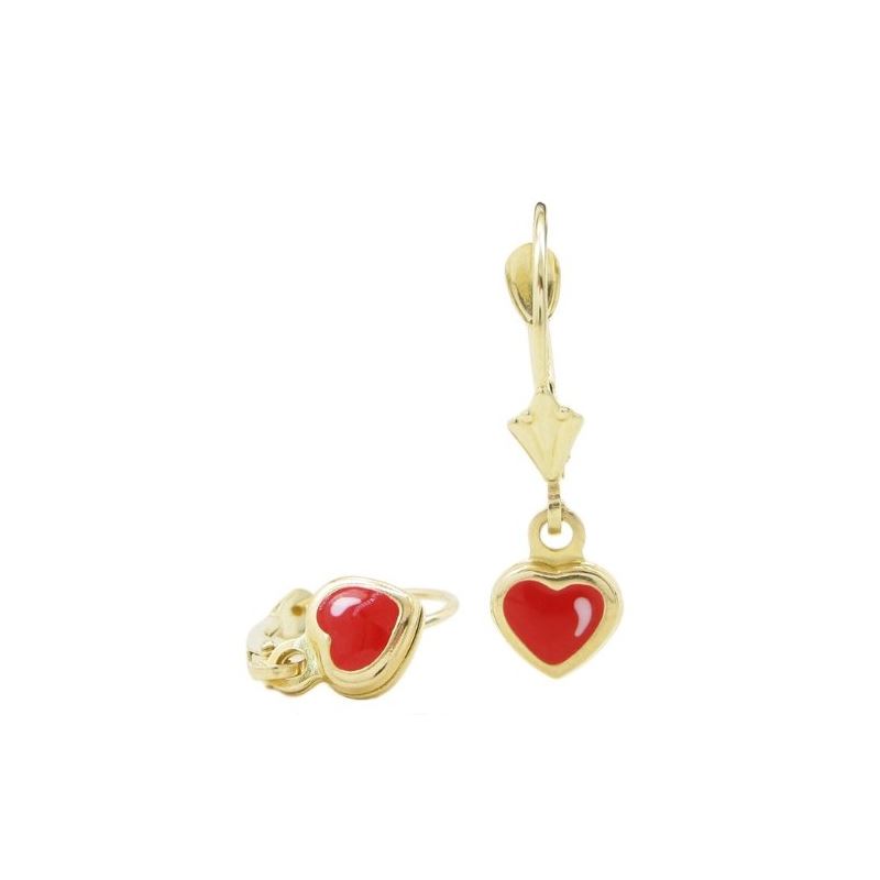 14K Yellow gold Heart chandelier earring 68485 1