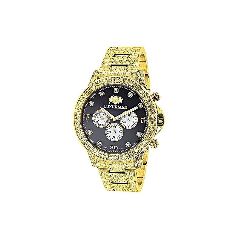Swiss Movement Iced Out Mens Diamond Watch 1.25Ctw