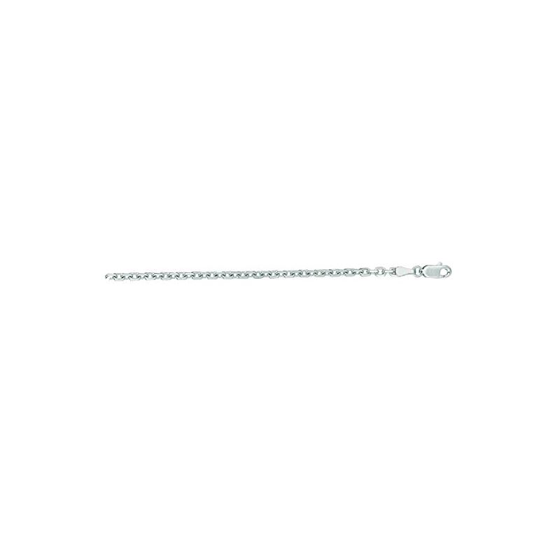 "14K White Gold Cable Chain 18"" inches lo 65003 1