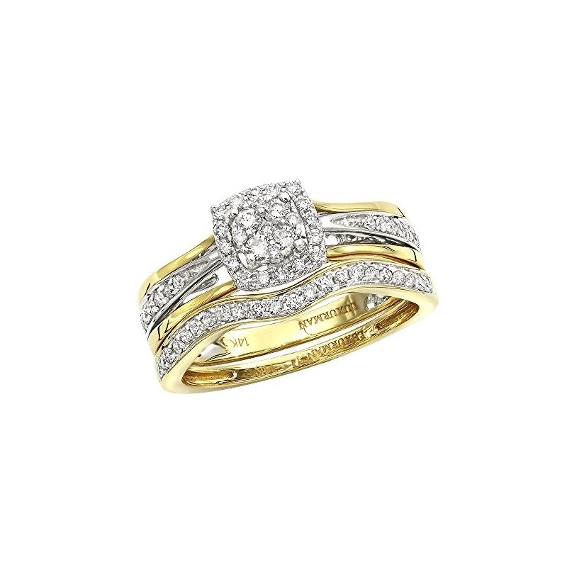 Affordable 14K Gold Diamond Engagement Ring Set We