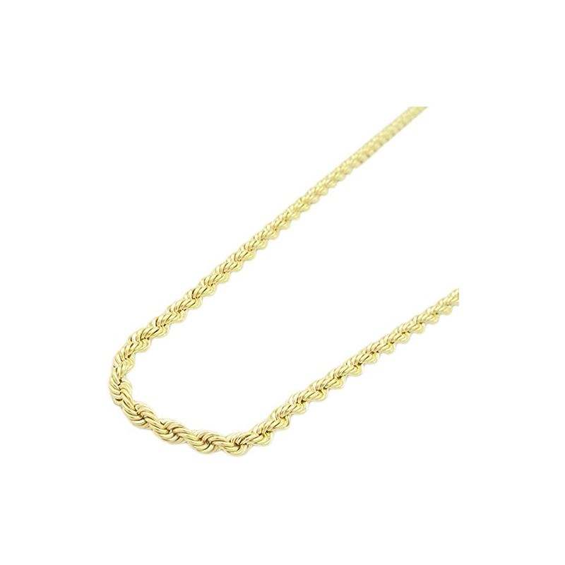 Mens 10k Yellow Gold skinny rope chain E 78029 1