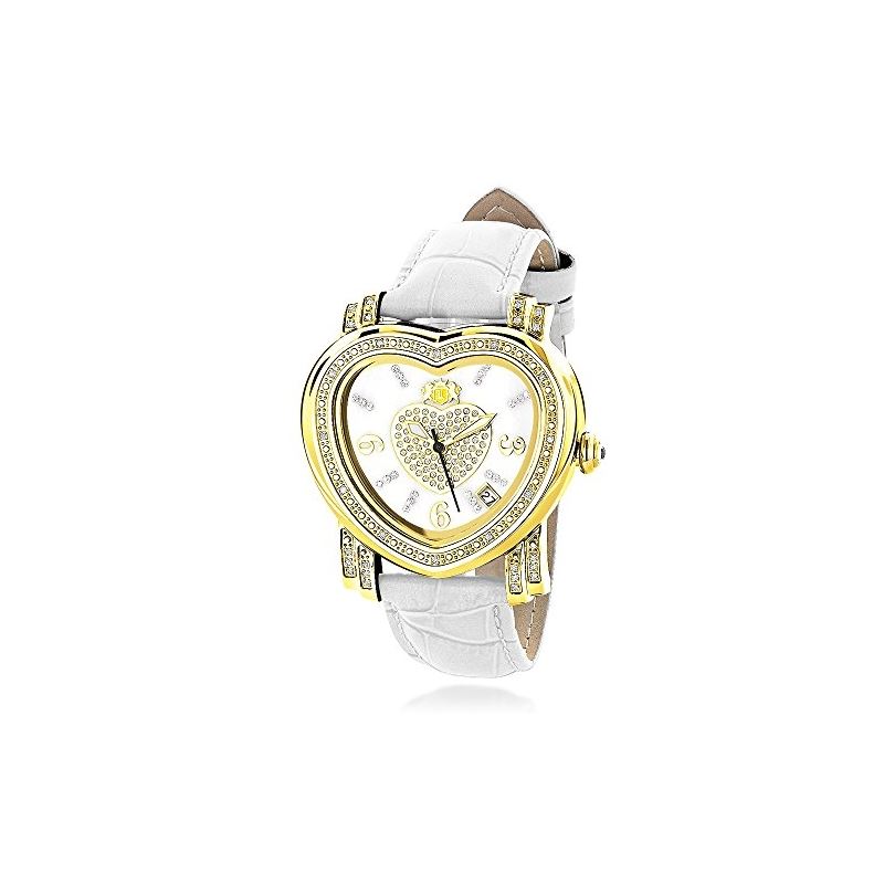 Ladies Heart Diamond Watch 0.30Ct Yellow