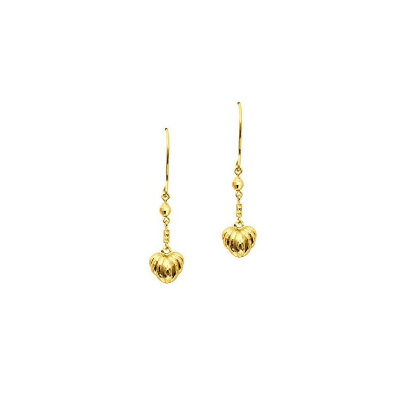 14K Yellow Gold Ladies Drop Earrings ER9 69119 1