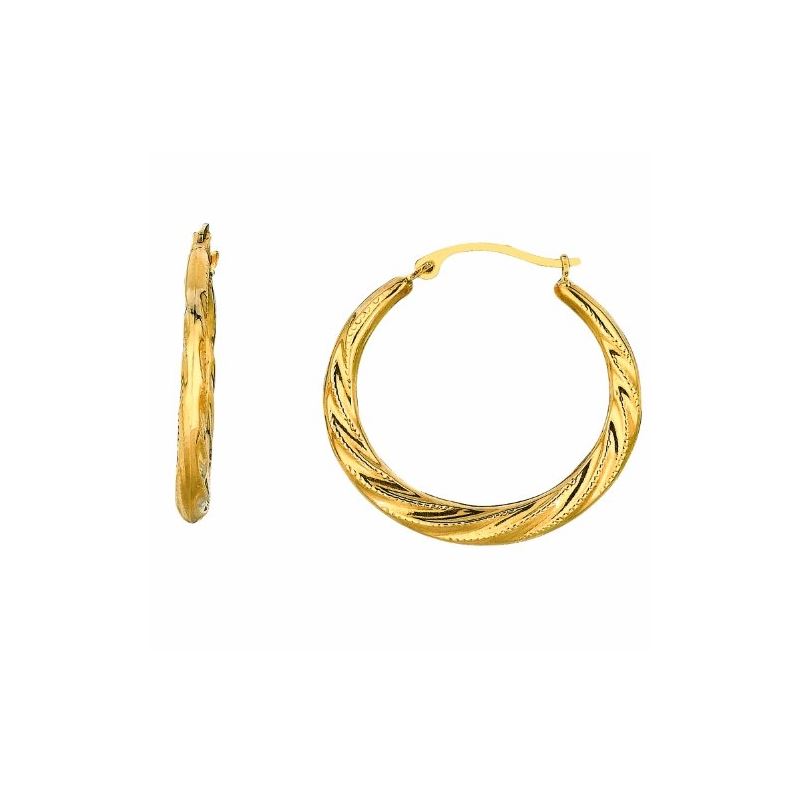 10K Yellow Gold Ladies Hoop Earrings 104 61367 1