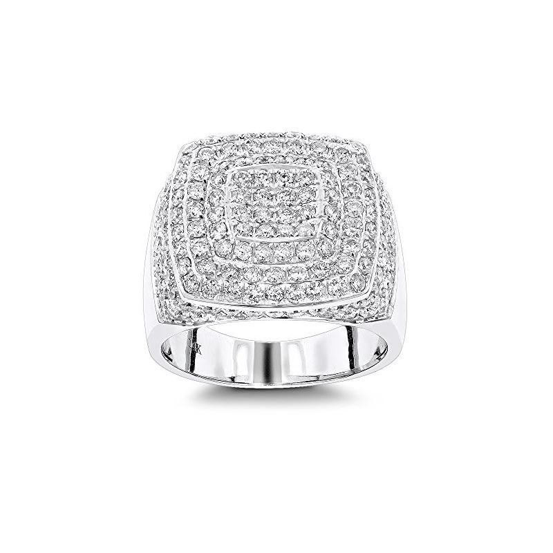 14K Gold Unique Mens Diamond Ring 3.5Ct Pave Set R