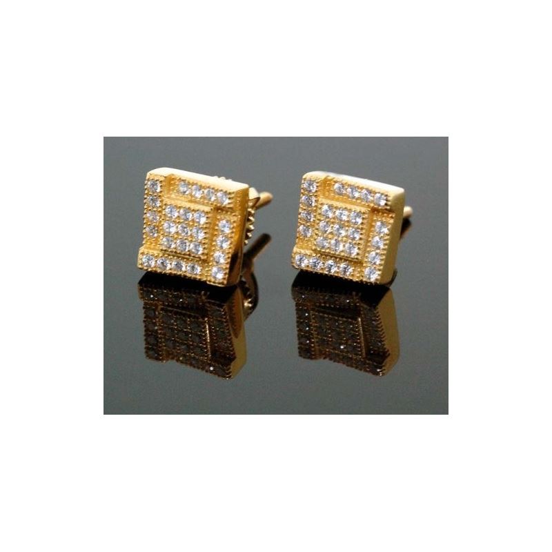 .925 Sterling Silver Yellow Square Black 58855 1