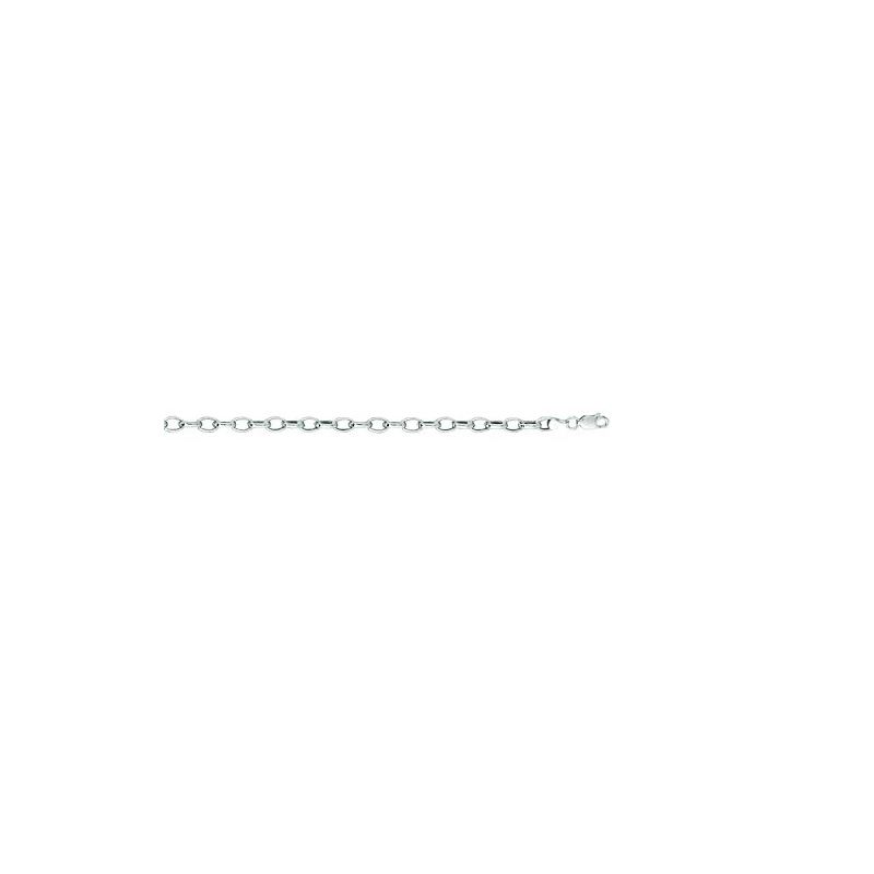 "14K White Gold Oval Rolo Chain 18"" inche 65702 1