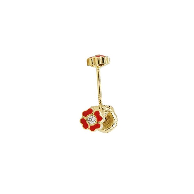 14K Yellow gold Flower cz stud earrings  67994 1