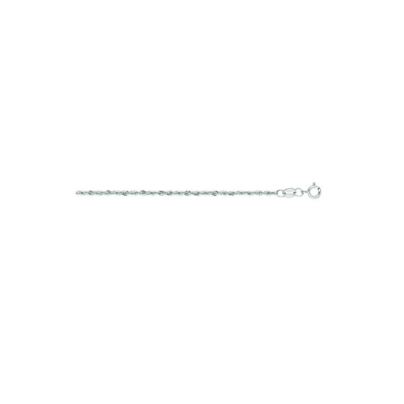 "14K White Gold Light Rope Chain 18"" inch 65660 1