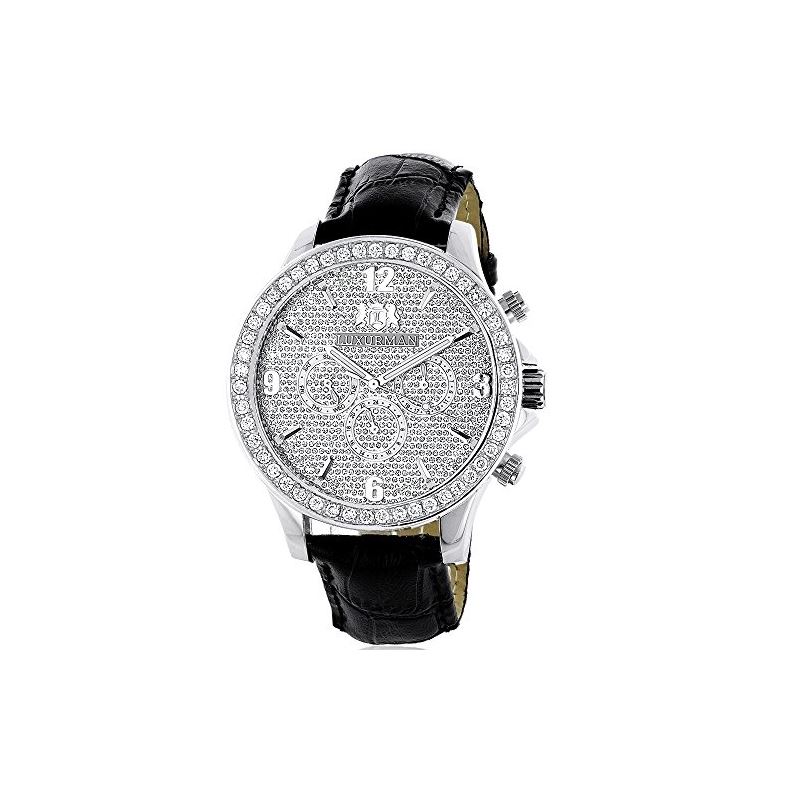 LUXURMAN Liberty 3 Carat Diamond Bezel Watch For M