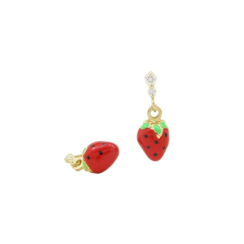 14K Yellow gold Strawberry chandelier ea 70607 1