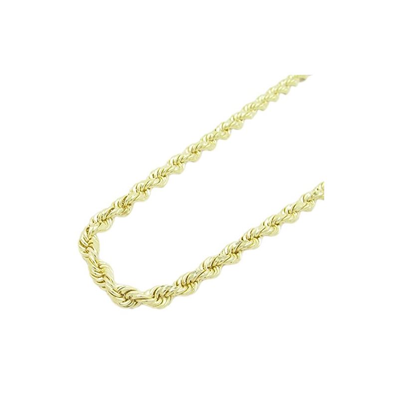 Mens 10k Yellow Gold skinny rope chain E 78065 1