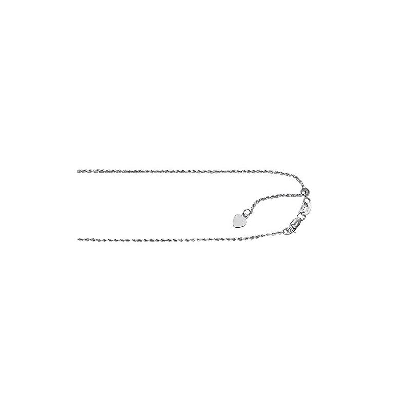 Sterling Silver Rhodium Plated Rope Chain 22 Inch