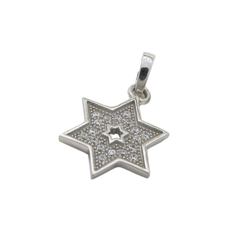 Womens White star of david cz pendant Si 84736 1