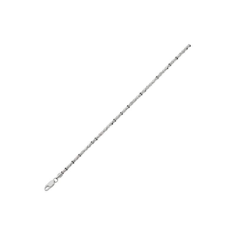 Sterling Silver Rhodium Sparkle Chain 20 Inch Long