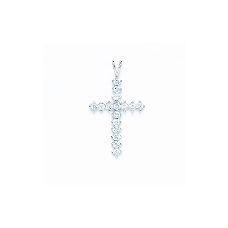 14K Gold Cross Pendant CZ PW54 63521 1