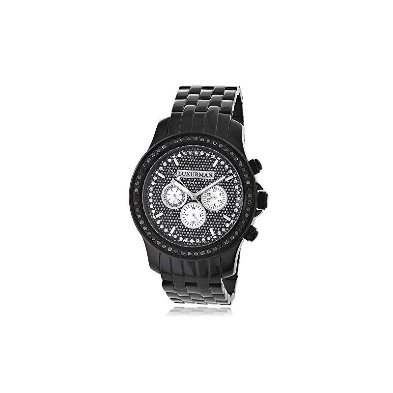Luxurman Mens Black Diamond Watch 2.25ct 90266 1