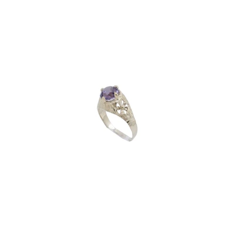 10k Yellow Gold Syntetic purple gemstone 62442 1