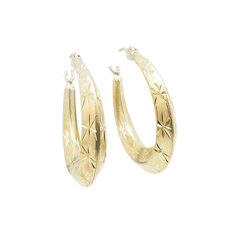 10k Yellow Gold earrings Round hoop AGBE 60780 1