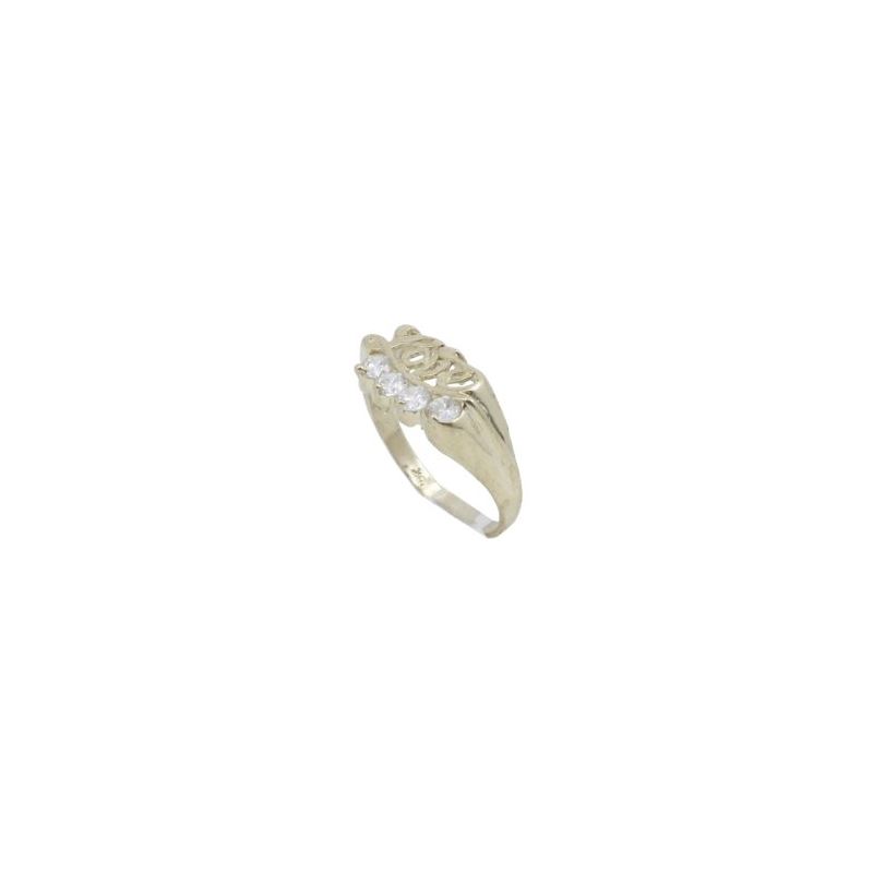 10k Yellow Gold Syntetic white love gems 62904 1