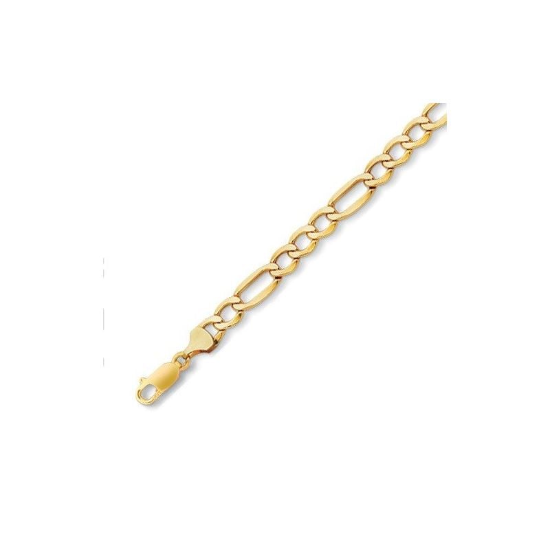 10K Yellow Gold 6.5mm Diamond Cut Figaro 60290 1