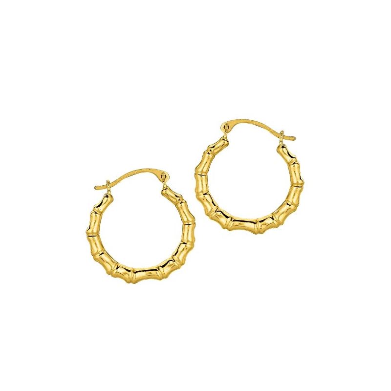 10K Yellow Gold Ladies Hoop Earrings 513 61390 1