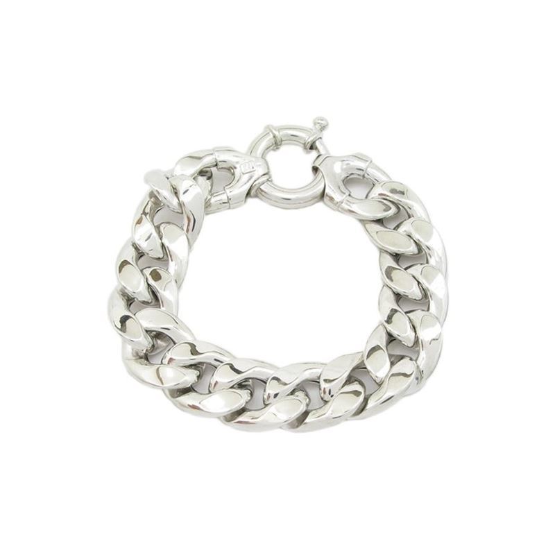 Sterling silver Curb link white bracelet 80516 1