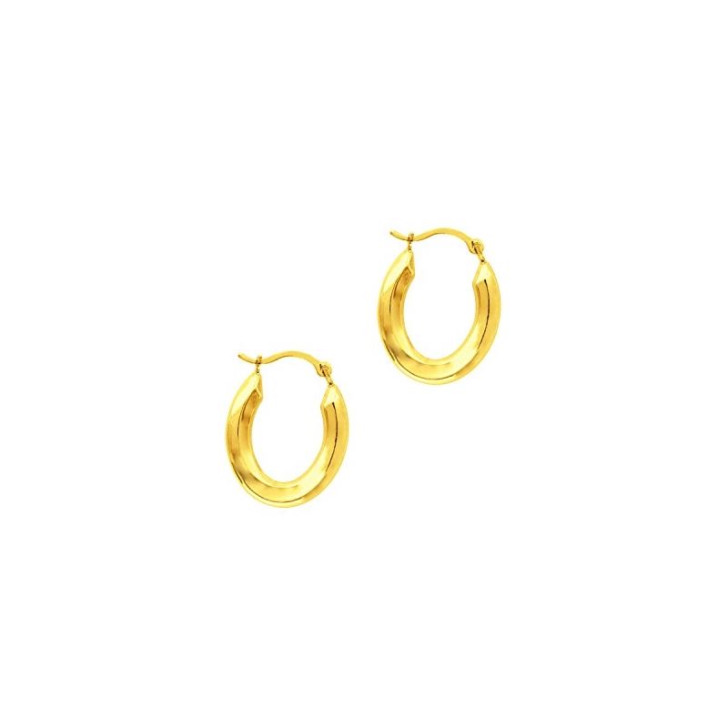 10K Yellow Gold Ladies Hoop Earrings ZER 61398 1
