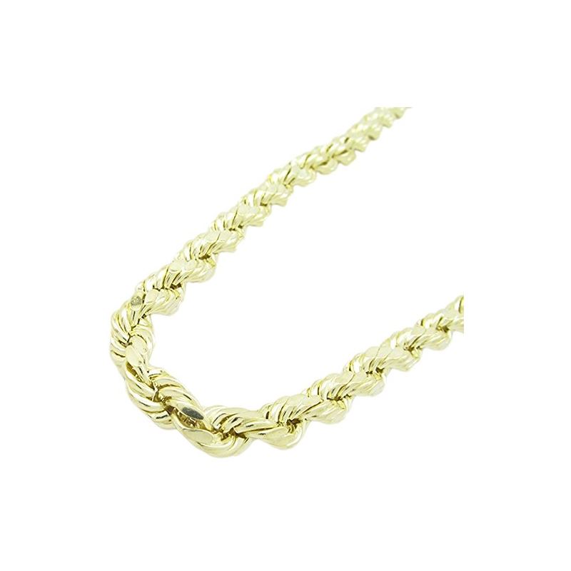 Mens 10k Yellow Gold Hollow Rope Chain E 77622 1