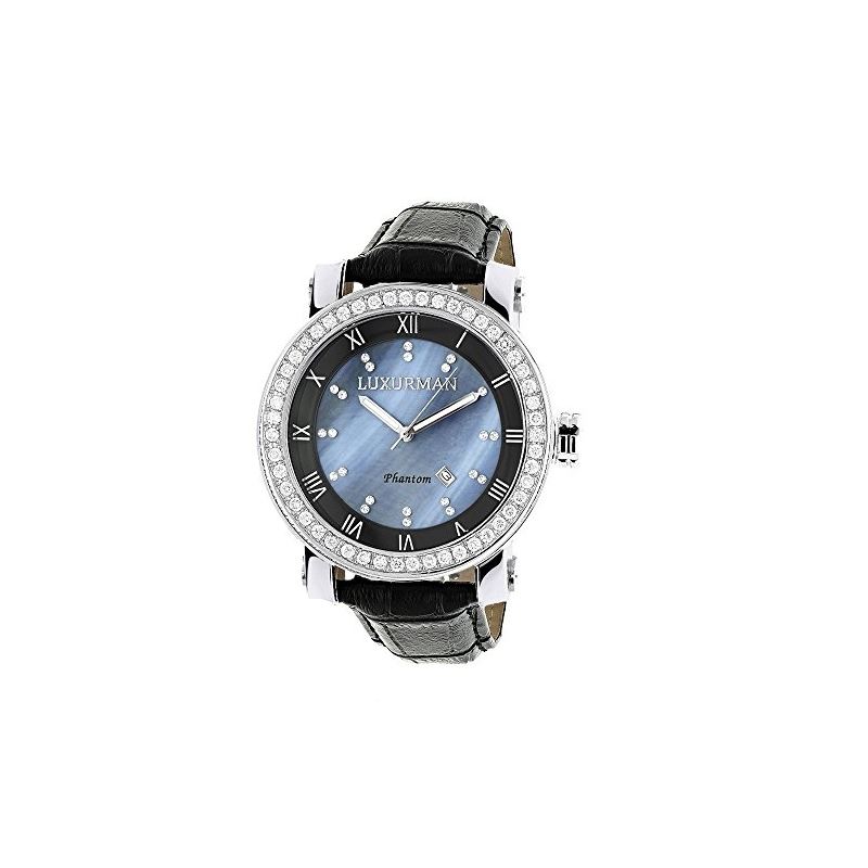 Luxurman Mens VS Diamond Bezel Watch 4.5 90430 1