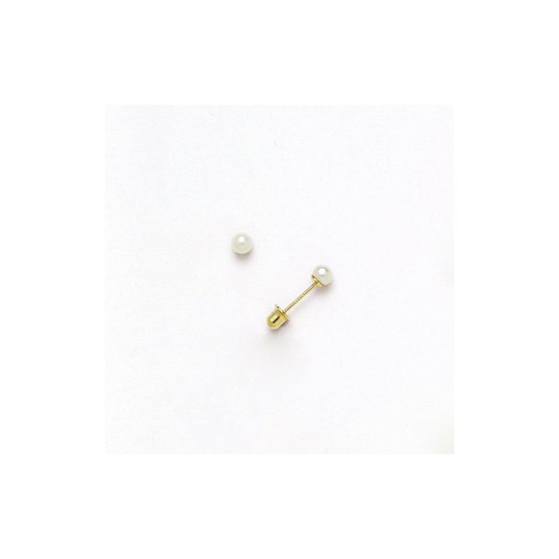 14K Yellow Gold genuine pearl and cz ear 68331 1
