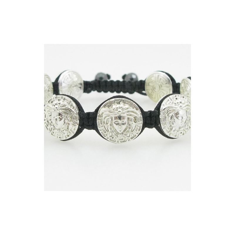White Greek style medusa string bracelet 82996 1