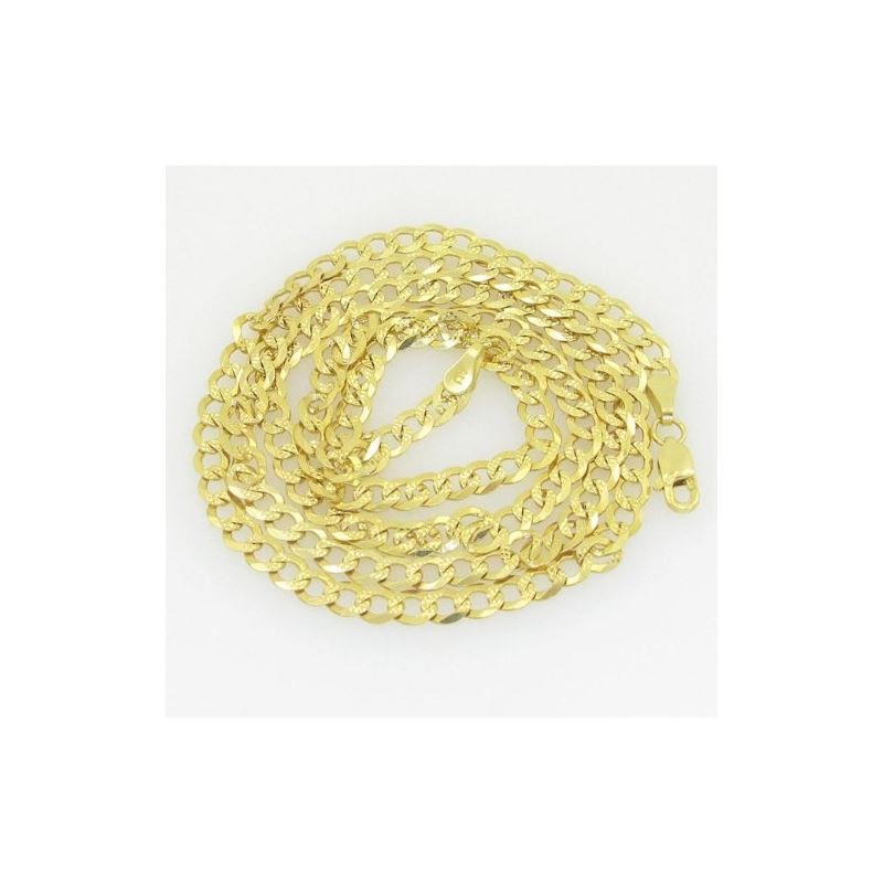 10K Yellow Gold diamond cut curb chain G 60422 1