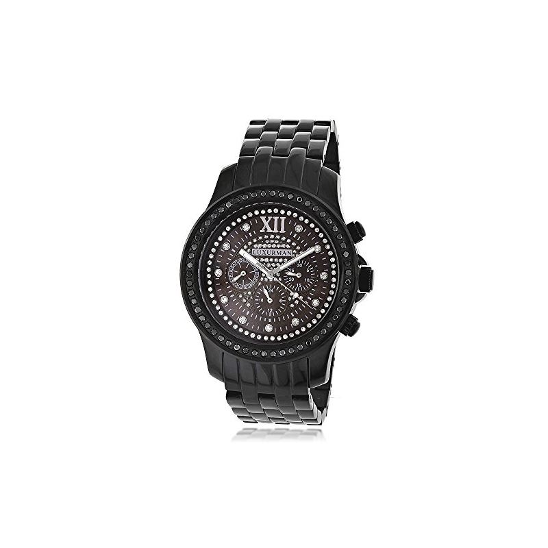 Mens Black Diamond Watches by Luxurman 2 90858 1