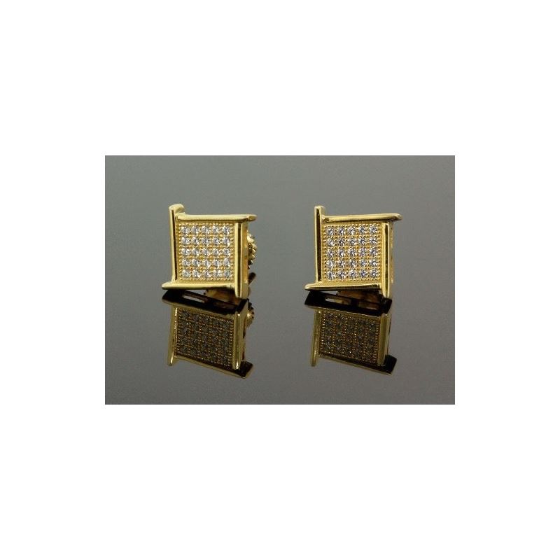 .925 Sterling Silver Yellow Square Spike 58859 1