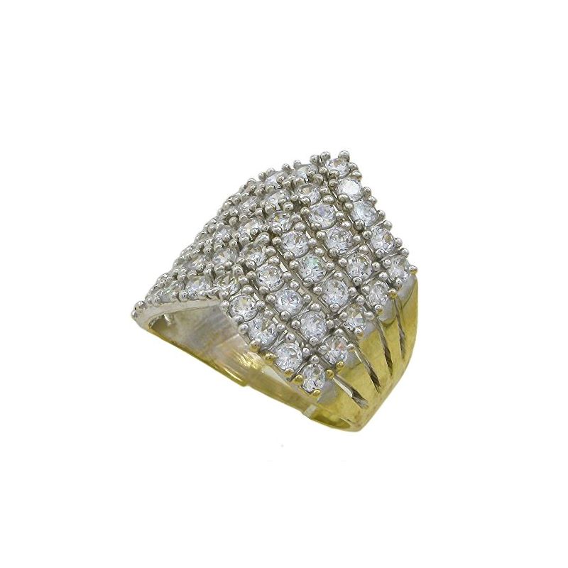 10K Yellow Gold womens cluster ring ASVJ 62991 1