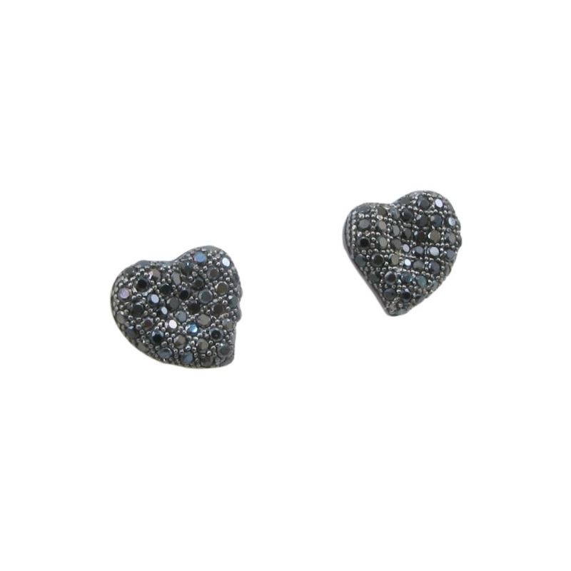 Womens .925 sterling silver Black heart  83248 1