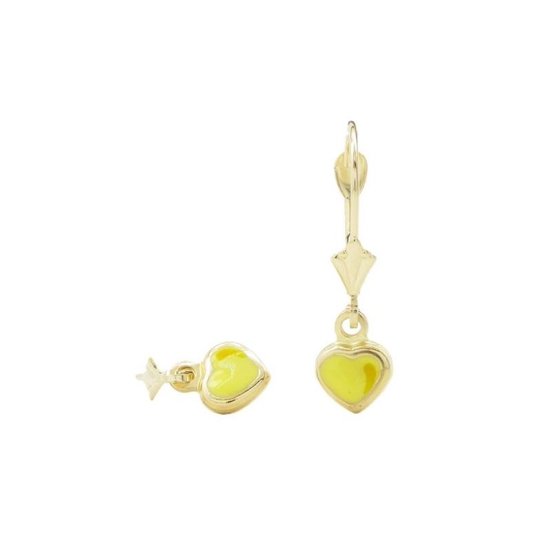 14K Yellow gold Heart chandelier earring 68490 1