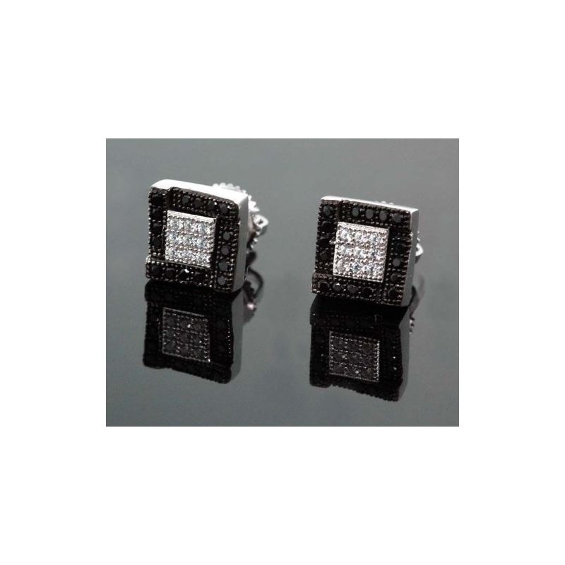 .925 Sterling Silver White Square White  58674 1