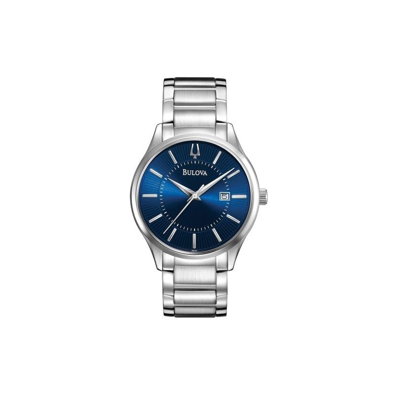 Men's Blue Dial Stainless Steel Watch (Blue)