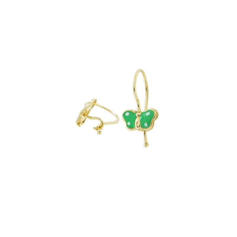 14K Yellow gold Butterfly hoop earrings  67297 1